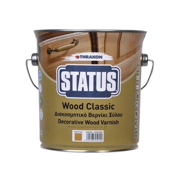 Βερνίκι Ξύλου Thrakon Status Wood Classic Διαφανές Γυαλιστερό 750ml