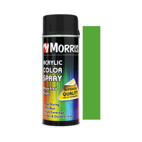 Σπρέι Βαφής Ακρυλικό Morris RAL6018 High Gloss Yellow Green 400ML