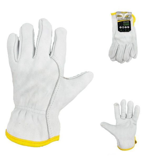 Γάντια Δερμάτινα Οδηγού Λευκά Cresman AMD91-04