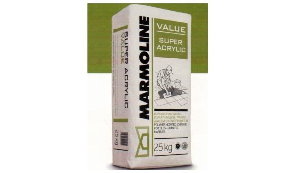 Ακρυλική Κόλλα Πλακιδίων Marmoline Value Super Acrylic 25kg ΛΕΥΚΟ ΧΡΩΜΑ