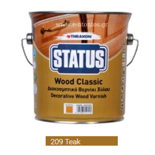 Βερνίκι Ξύλου Thrakon Status Wood Classic Γυαλιστερό Teak 750ml